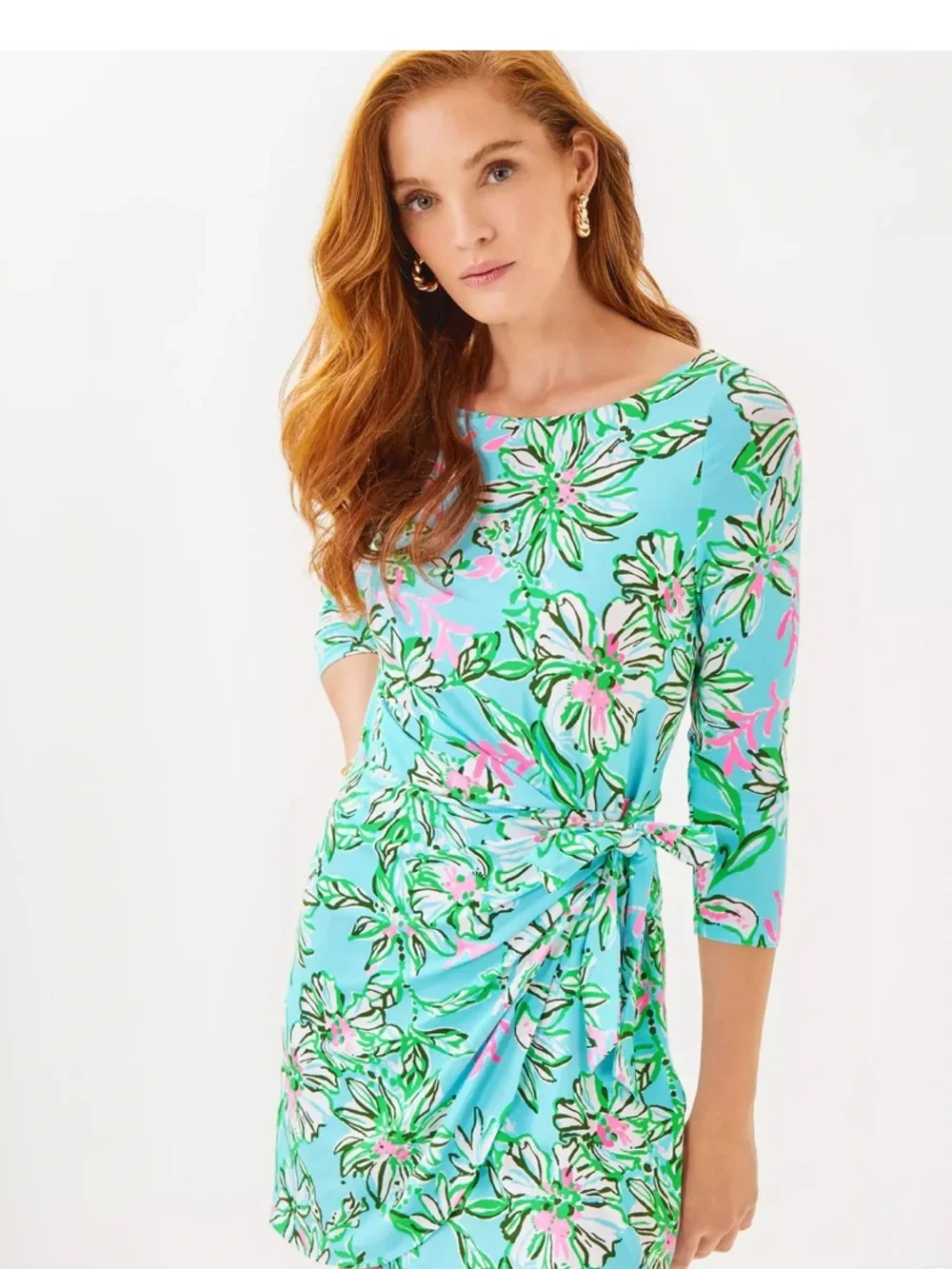Lilly Pulitzer Blaise 3/4 Sleeve Romper Multi Sun of a Bun - Picture 1 of 4